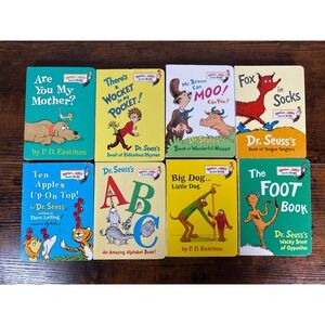 Dr Seuss Bright and Early Board Books Lot of 8 PD Eastman ABC Foot Book Fox Sock